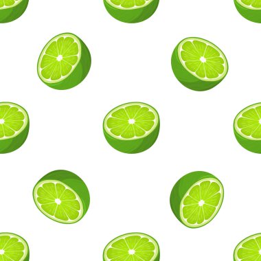 Kusursuz desenli, beyaz arka planda taze, egzotik limon meyvesi. Sağlıklı yaşam için yaz meyveleri. Organik meyve. Çizgi film tarzı. Herhangi bir tasarım için vektör illüstrasyonu.