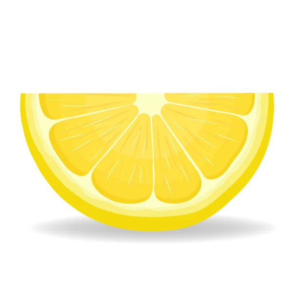 Fresco Corte Exótico Brillante Fruta Limón Aislado Sobre Fondo Blanco — Vector de stock