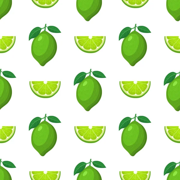 Patrón Sin Costuras Con Fresco Exótico Brillante Entero Cortar Fruta — Vector de stock