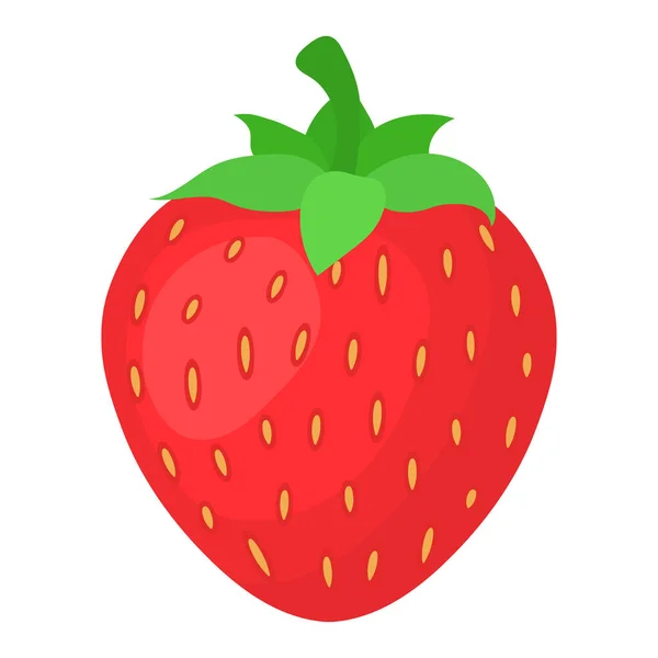新鲜鲜亮的充满异国情调的草莓 背景为白色 夏天水果促进健康的生活方式 有机水果 卡通风格 任何设计的矢量说明 — 图库矢量图片