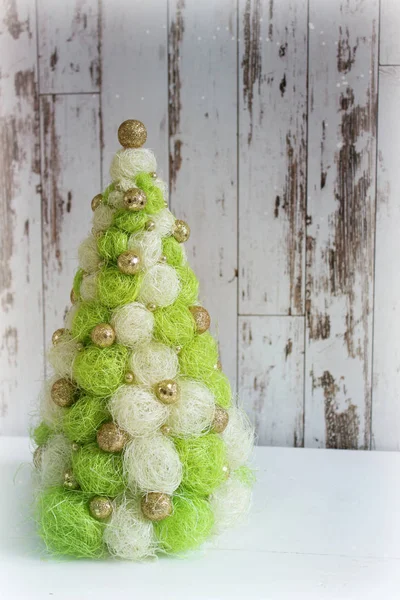 Creative Christmas Tree New Year Christmas Background Rustic Style Festive — 스톡 사진