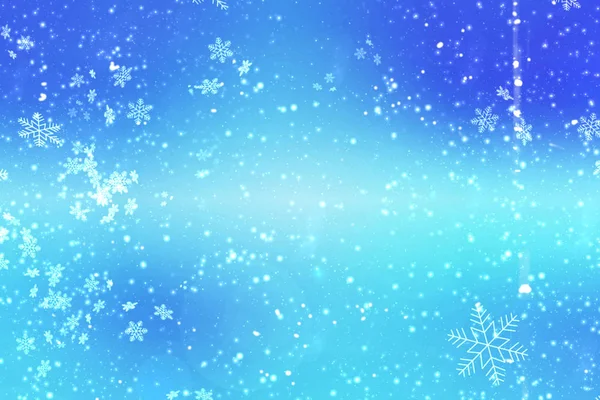 Blue Christmas Background Holidays Christmas Decoration Snowflakes Blue Background Defocused — Stock Photo, Image