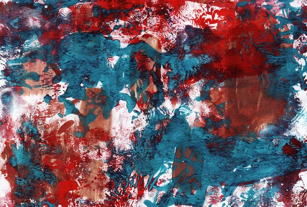 Teal i zardzewiałe czerwone współczesne abstrakcyjne tło malarstwa — Zdjęcie stockowe