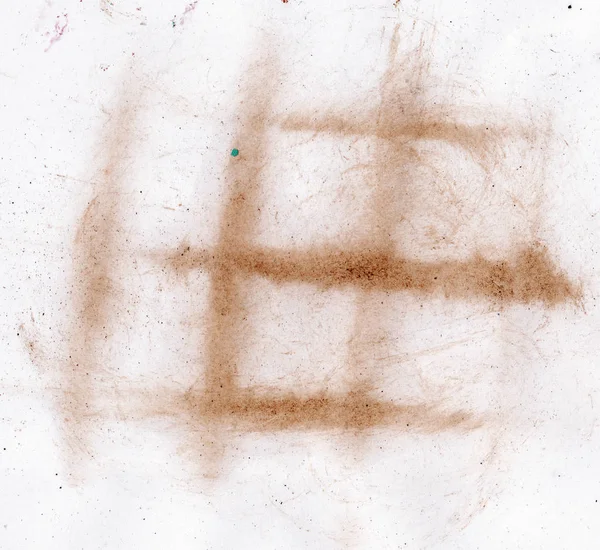 Coffee stains and geometrical figures on old shabby, aged and worn paper. — Stock Photo, Image