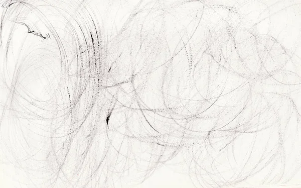 Yuvarlak siyah fırça darbeleri yatay beyaz arkaplan — Stok fotoğraf