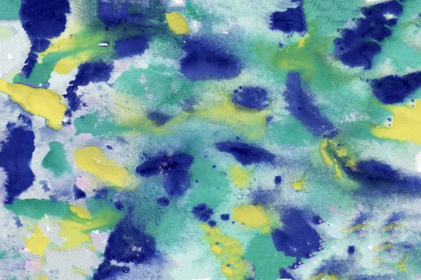 Grunge mixte peinture abstraite bleue et jaune — Photo