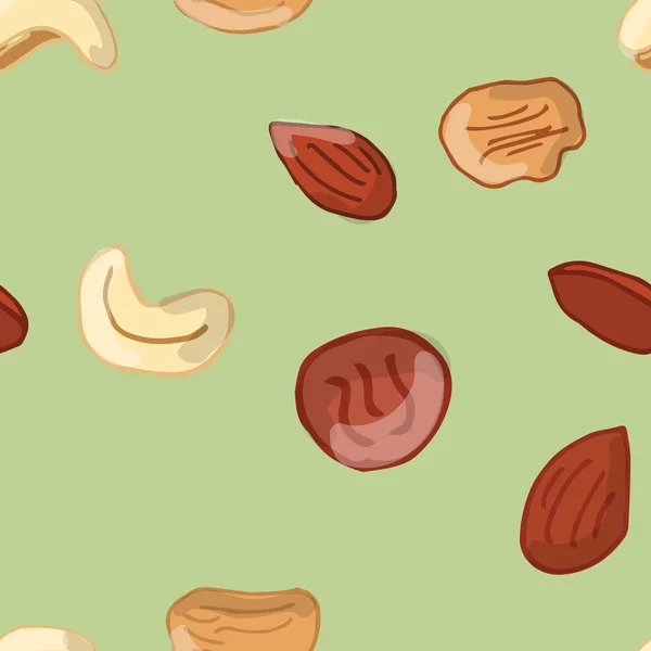 Seamless pattern with Christmas nuts collection. — 스톡 벡터