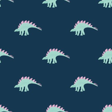Turkuaz dinozor mavinin üzerinde basit, pürüzsüz bir desen.