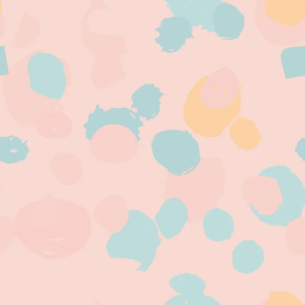 Pink and Turquoise abstract trendy seamless pattern with hand drawn textures and blots — 스톡 벡터