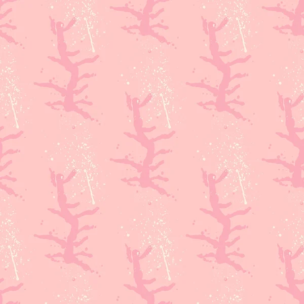 Гірко рожевий морський кораловий модний безшовний візерунок з малюнком рук текстури фону . — стоковий вектор