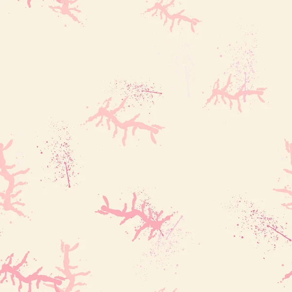 Rosa coral marino patrón inconsútil de moda con texturas dibujadas a mano fondo . — Vector de stock