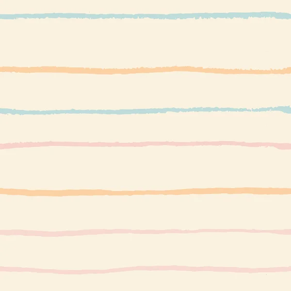 Natural colors horizontal textured lines trendy seamless pattern with hand drawn elements background. — 스톡 벡터