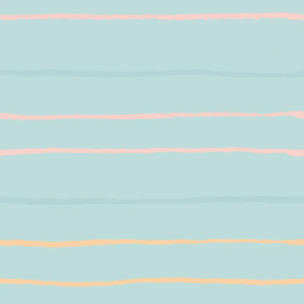 Pastel color horizontal textured lines pn turquoise trendy seamless pattern background. — ストックベクタ