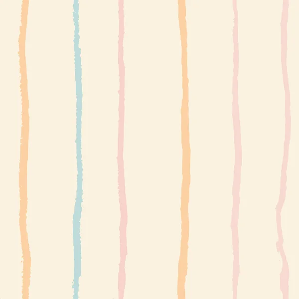 Pastel color vertical textured lines on cream color trendy seamless pattern background. — 스톡 벡터