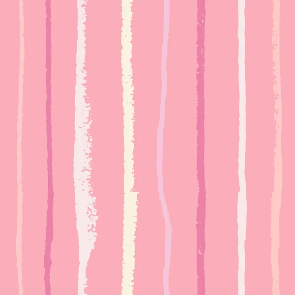 Pastel color vertical textured lines on pink trendy seamless pattern background. — 스톡 벡터