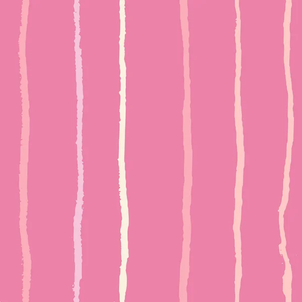 Natural color vertical textured lines on pink trendy seamless pattern background. — 스톡 벡터