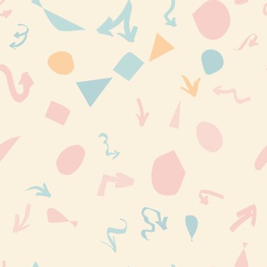 Pembe ve turkuaz grafitiler desenli oklar ve geometrik şekiller pürüzsüz etnik arka plan.