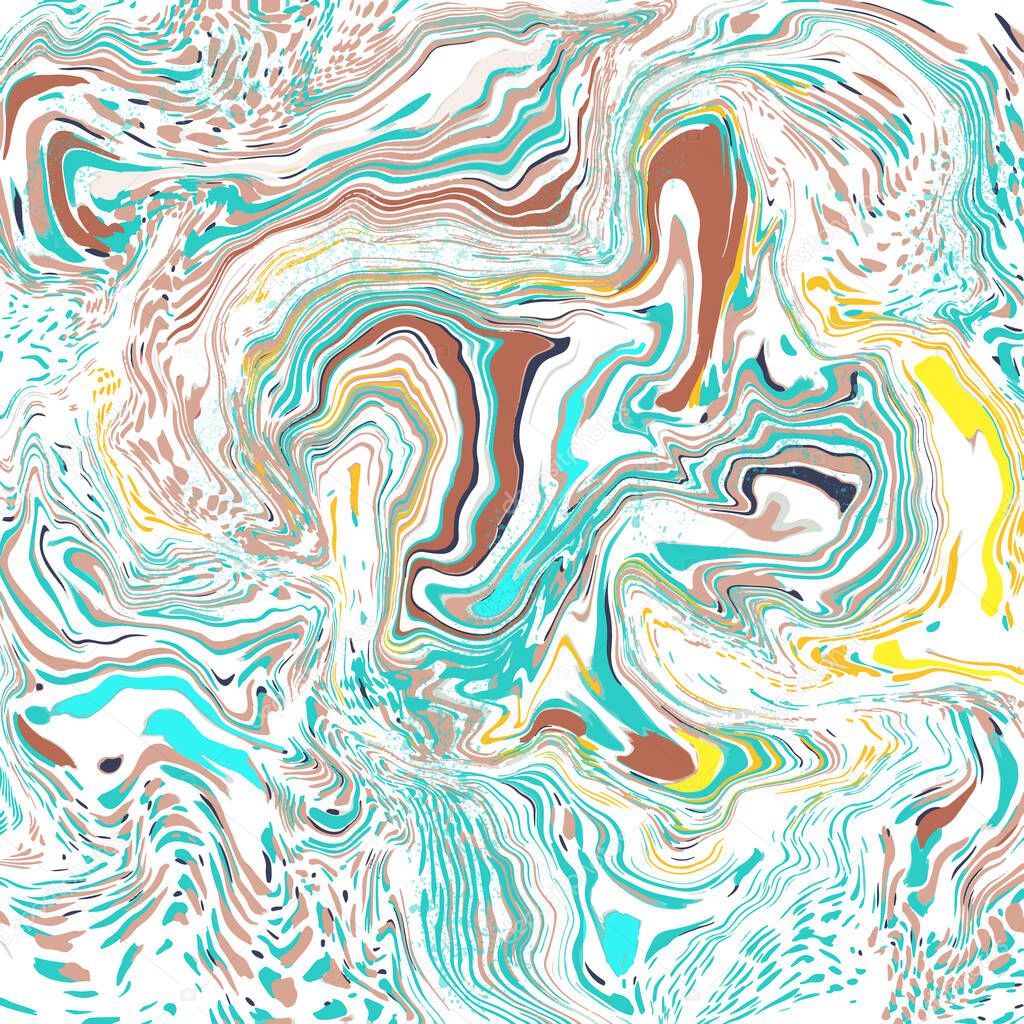 Turquoise swirls of agate. Liquid swirls of marble texture.