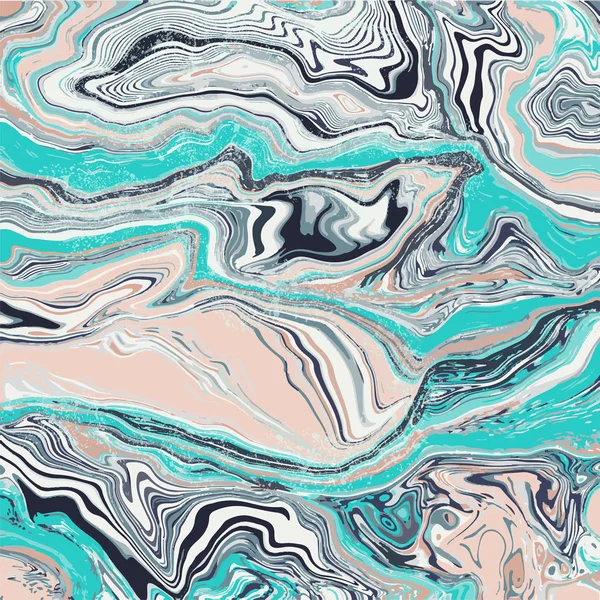 Des tourbillons d'agate turquoise de luxe. Tourbillons liquides de texture de marbre . — Image vectorielle