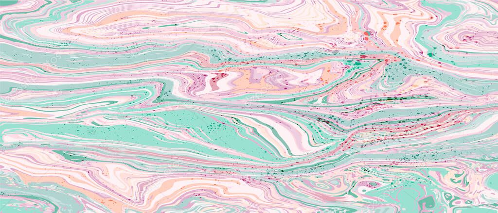 Pink and turquoise swirls of agate. Liquid swirls of marble texture.