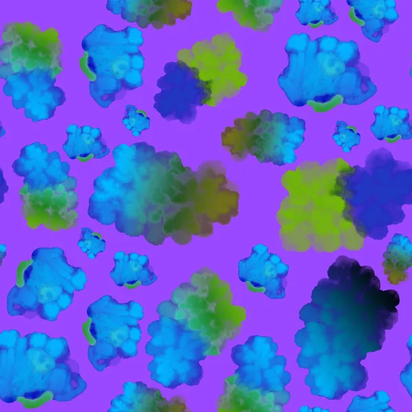 Blue clouds pattern on purple seamless pattern