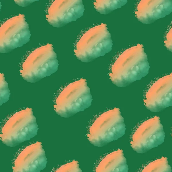 Caramel σύννεφα μοτίβο στο γρασίδι πράσινο απρόσκοπτη μοτίβο. — Φωτογραφία Αρχείου