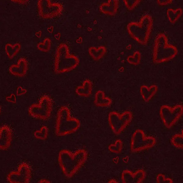 Glitter hearts simple hand drawn seamless pattern — Stock Photo, Image