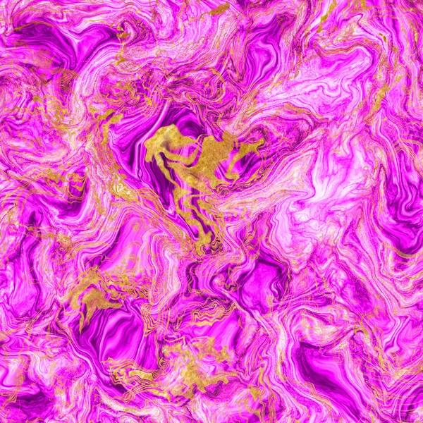 Яркий пурпурный и золотой мрамор закручивает современный фон . — стоковое фото