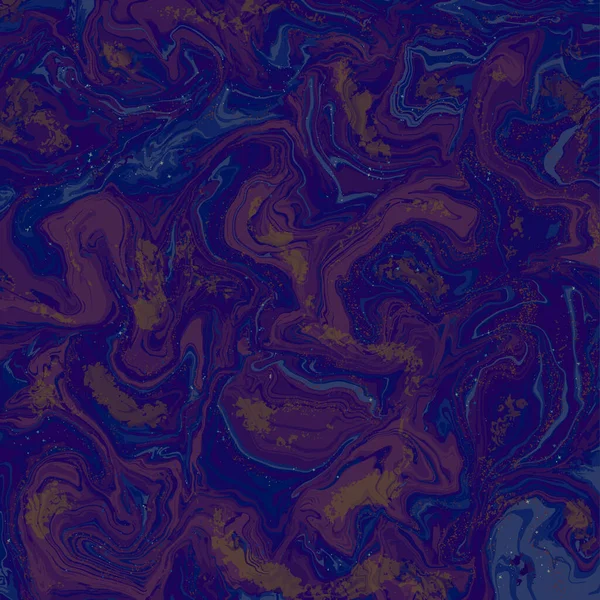 Azul Marino Con Fondo Moda Abstracto Dorado Pintura Efecto Mármol — Vector de stock