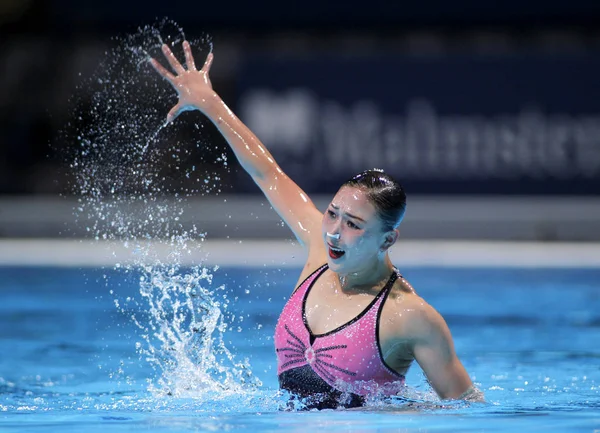 Чжи Хян Корея Время Сольного Синхронного Плавания Чемпионате Мира Bcn2013 — стоковое фото