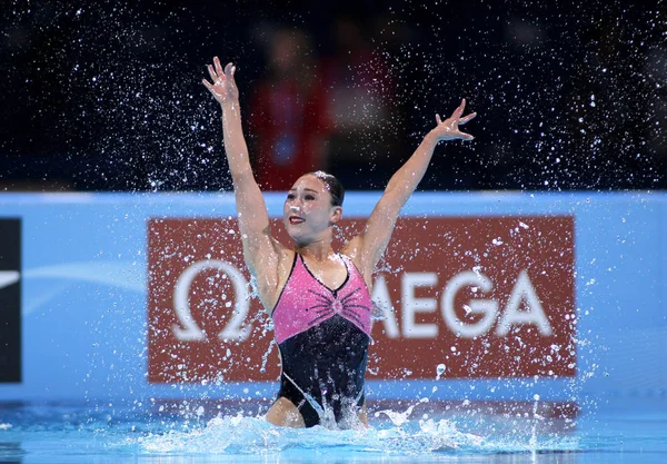 Чжи Хян Корея Время Сольного Синхронного Плавания Чемпионате Мира Bcn2013 — стоковое фото