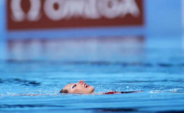 Эстель Анаис Юбо Франции Время Соревнований Синхронному Плаванию Одиночном Разряде — стоковое фото