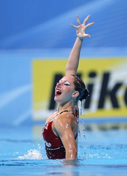 Estel Hubaud 在2013年7月24日在巴塞罗那举行的世界锦标赛 Bcn2013 独奏花样游泳比赛中的法国 — 图库照片