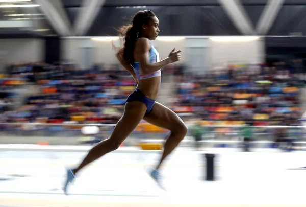 Barcelona España Febrero Genzebe Dibaba Etiopía 3000 Metros Durante Encuentro — Foto de Stock