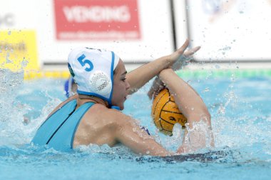 Barcelona, İspanya - Şubat, 17: Silvia Morell Cn Sant Andreu Copa Reina sırasında maç J. Valles yüzme havuzunda 17 Şubat 2018 üzerinde Barcelona, İspanya'da