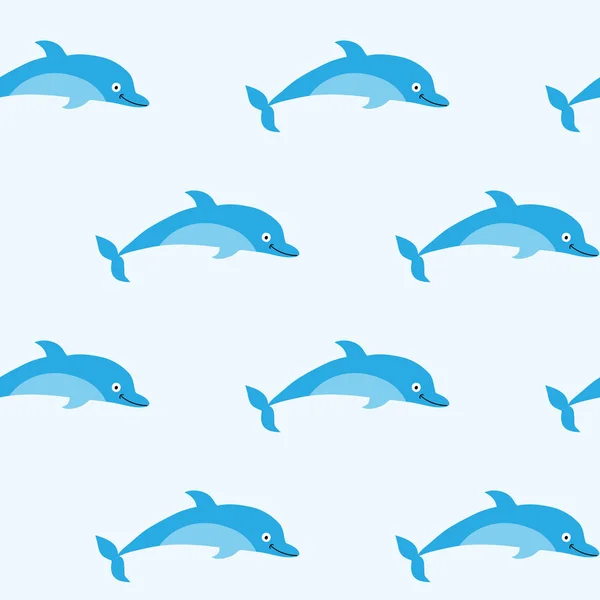Nahtloses Muster mit ziemlich guten Delfinen — Stockvektor
