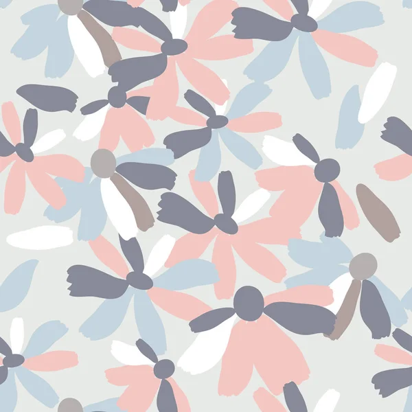 Motif sans couture avec des fleurs aux couleurs pastel — Image vectorielle