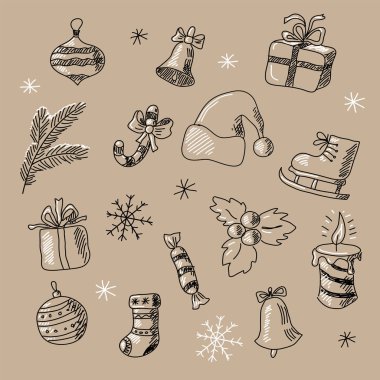 Yeni yıl kış elemanları ile seamless modeli