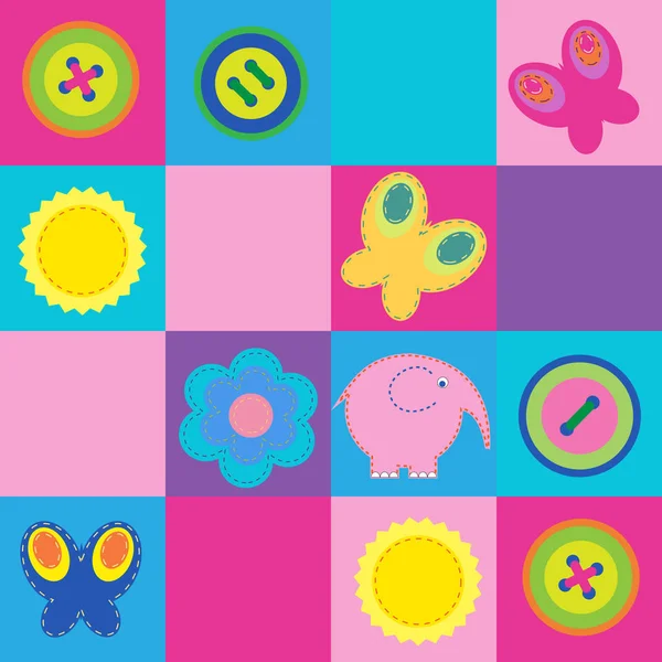 Mignon motif sans couture avec des éléments de conception pour les enfants — Image vectorielle