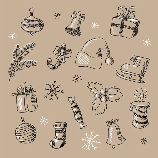 Yeni yıl kış elemanları ile seamless modeli