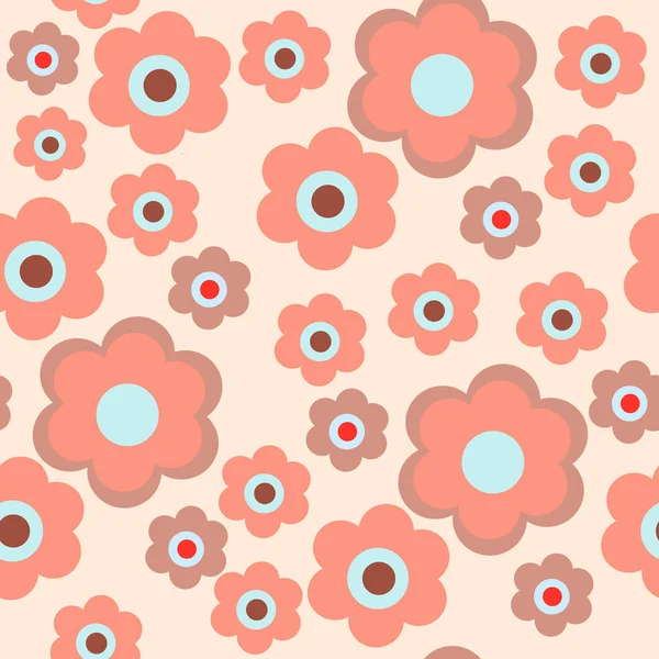 Stylish seamless texture with flowers on a pink background — Stock Vector