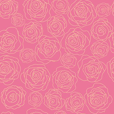 Gül pembe bir arka plan üzerinde ile şirin seamless modeli