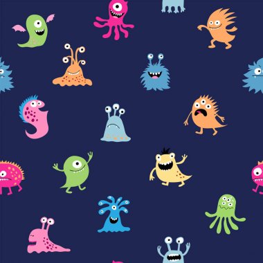 Sevimli çizgi canavarlar ile sorunsuz arka plan