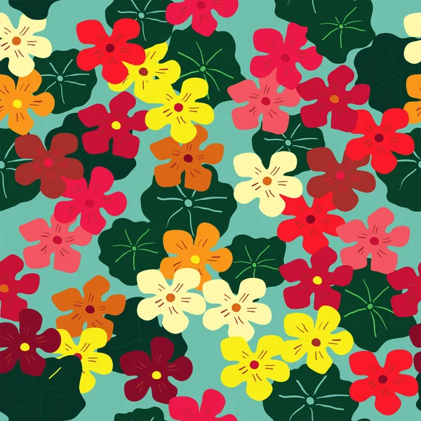 Textura floral sem costura com nastúcios multicoloridos — Vetor de Stock