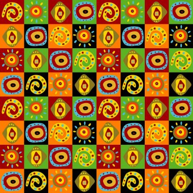 Soyut etnik öğelerle şık seamless modeli