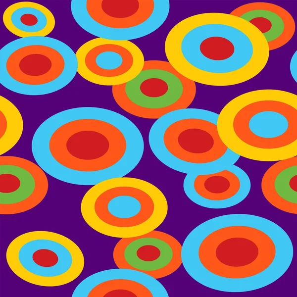 同心円の楕円とシームレスな抽象的な明るいパターン — ストックベクタ