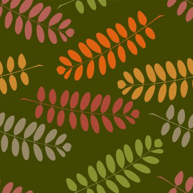 Sonbahar akasya dalları ile sebze seamless modeli