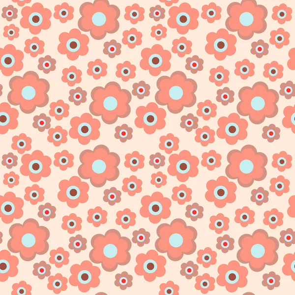 Seamless decorative floral pattern on a pink background — Stock Vector