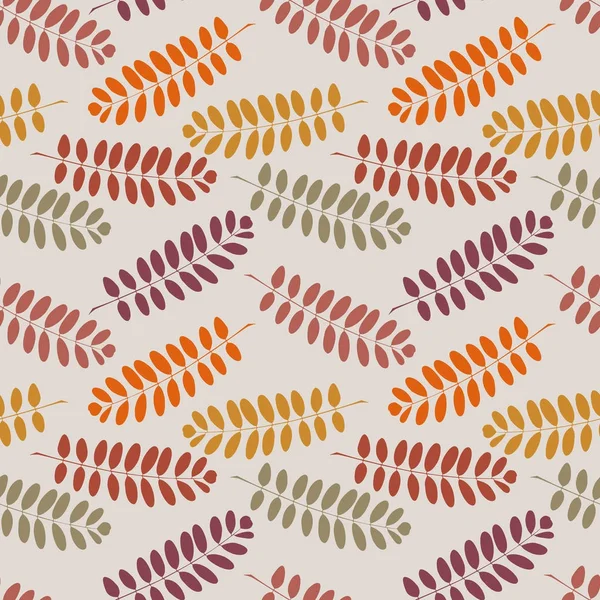 Бесшовный орнаментальный узор с осенними листьями акации — стоковый вектор