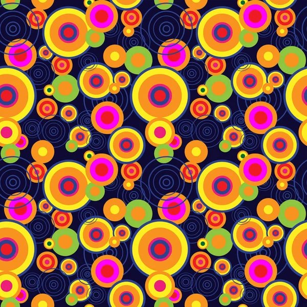 Nahtlose abstrakte Muster mit unterschiedlichen konzentrischen Kreisen — Stockvektor